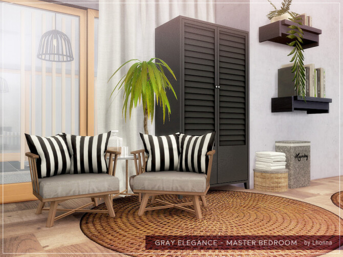 Sims 4 Gray Elegance Master Bedroom by Lhonna at TSR