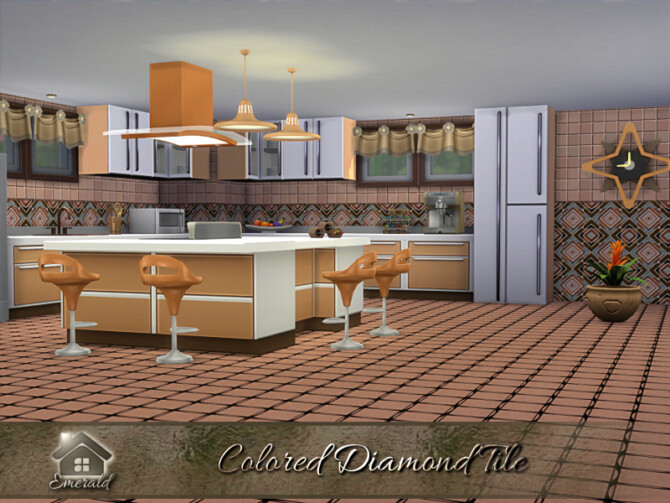 Sims 4 Colored Diamond Tile by emerald at TSR