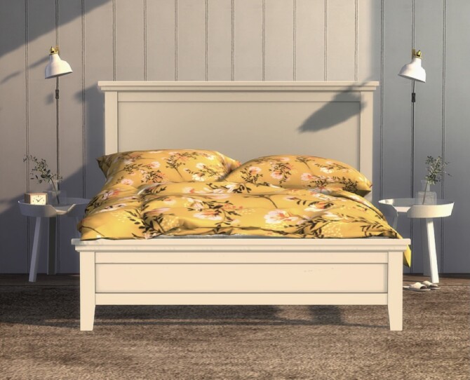Sims 4 Pottery Barn Farmhouse Bed at Heurrs