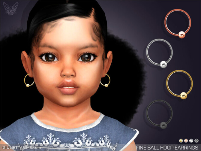 Sims 4 Fine Ball Hoop Earrings For Toddlers at Giulietta
