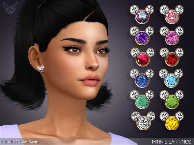 Sims 4 Minnie Earrings With Birthstones at Giulietta