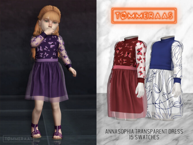 Sims 4 Annasophia Transparent Dress (#17) at TØMMERAAS