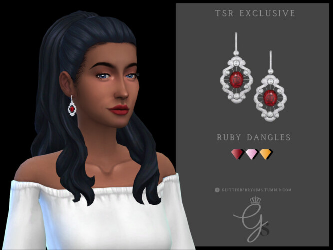 Sophisticated Ruby Dangle Earrings By Glitterberryfly