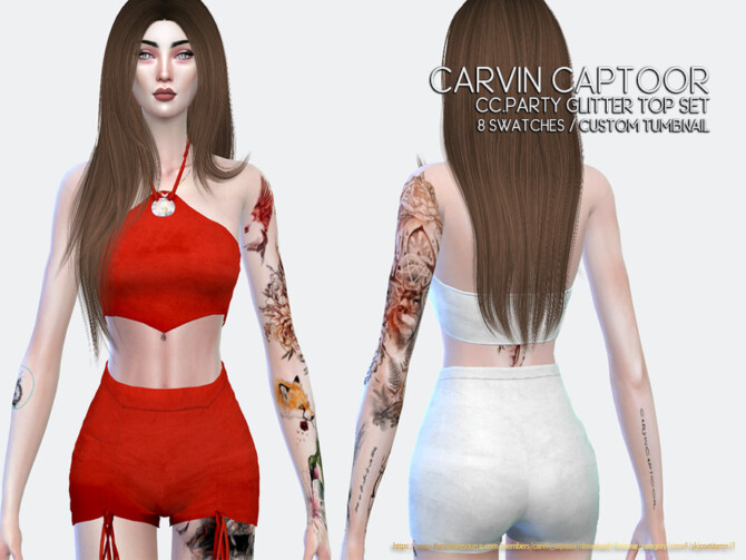 Sims 4 Party Glitter Top Set by carvin captoor at TSR