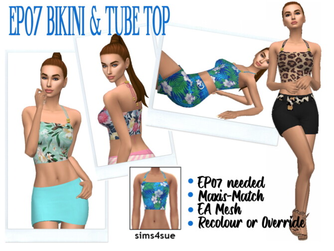 Sims 4 EP07 BIKINI & TUBE TOP at Sims4Sue