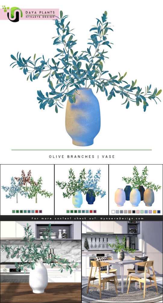 Sims 4 Daya Olive Branches at Nynaeve Design