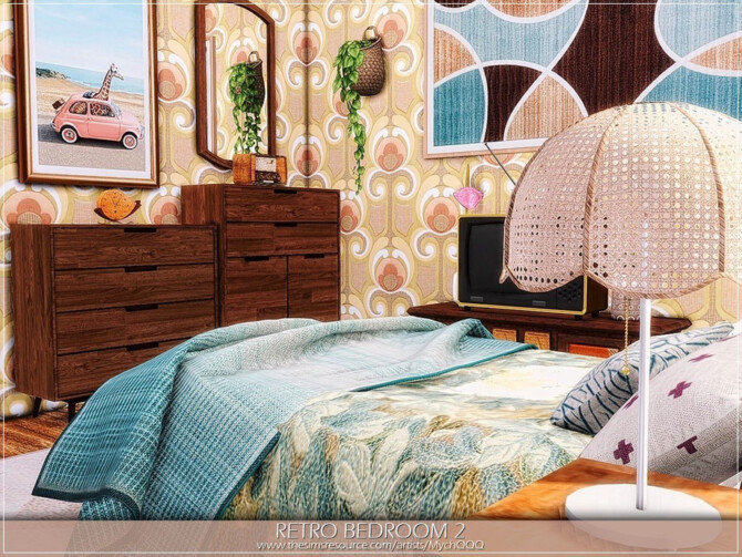 Sims 4 Retro Bedroom 2 by MychQQQ at TSR