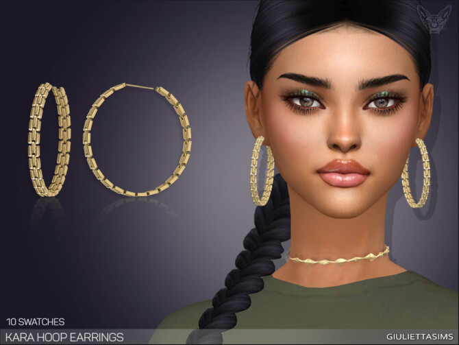 Sims 4 Kara Hoop Earrings by feyona at TSR