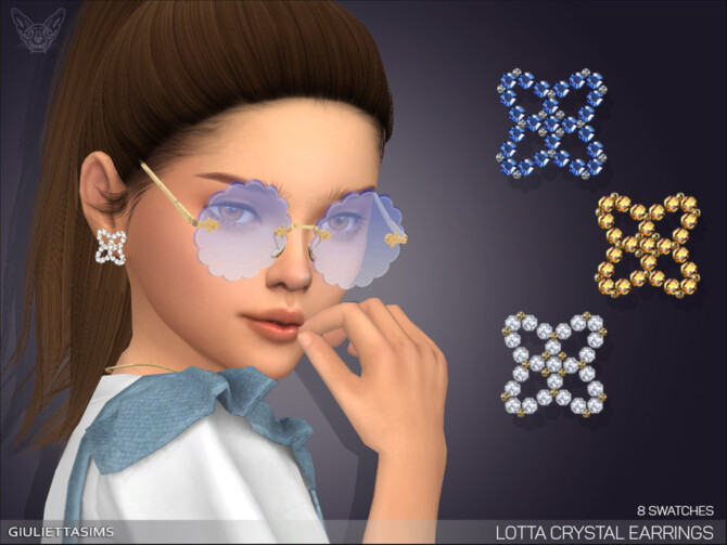 Sims 4 Lotta Crystal Earrings For Kids by feyona at TSR