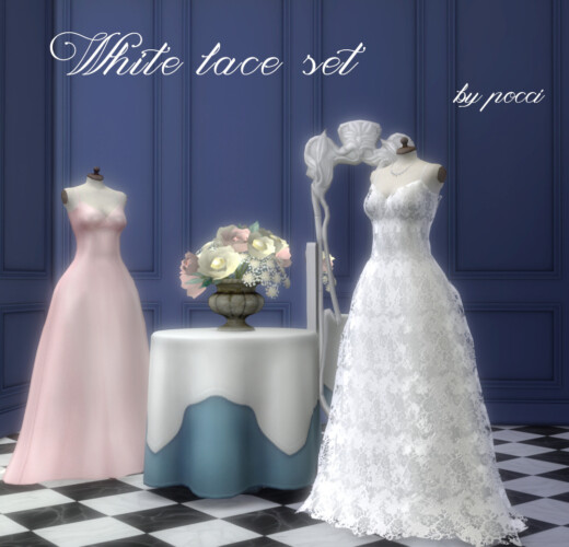 White Lace Set By Pocci