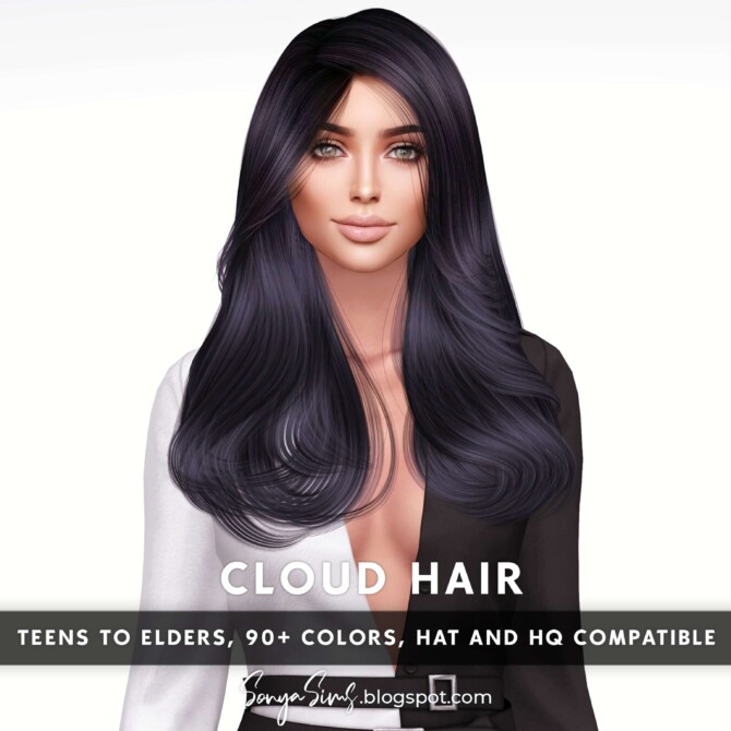 Sims 4 Cloud straight medium hair at Sonya Sims