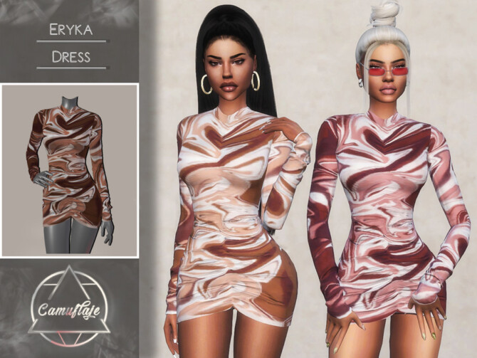 Sims 4 Eryka Dress by CAMUFLAJE at TSR