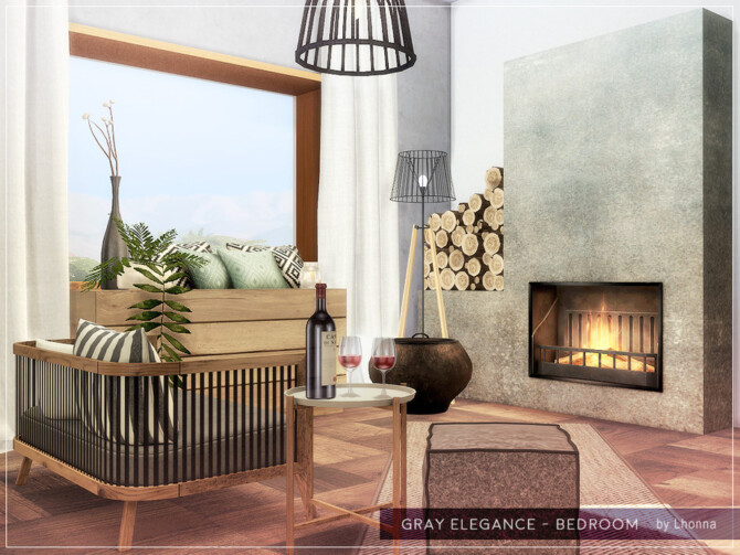Sims 4 Gray Elegance Bedroom by Lhonna at TSR
