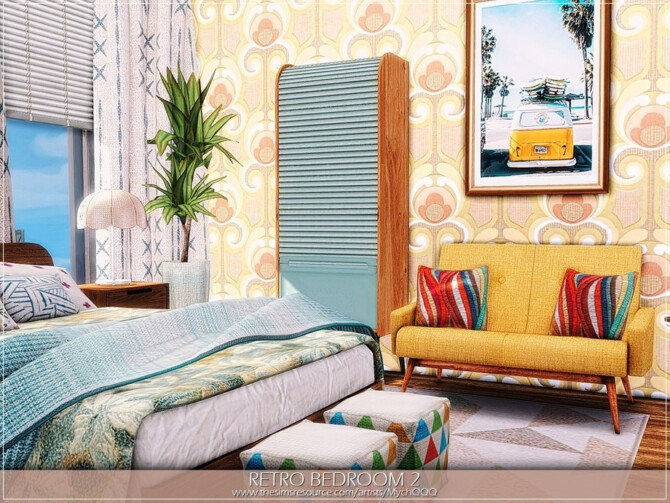 Sims 4 Retro Bedroom 2 by MychQQQ at TSR