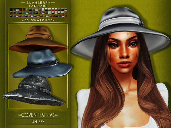 Sims 4 Coven Hat Set 5 versions at Blahberry Pancake