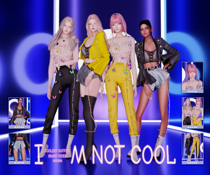 Sims 4 HyunA Im not Cool M/V outfits at NEWEN