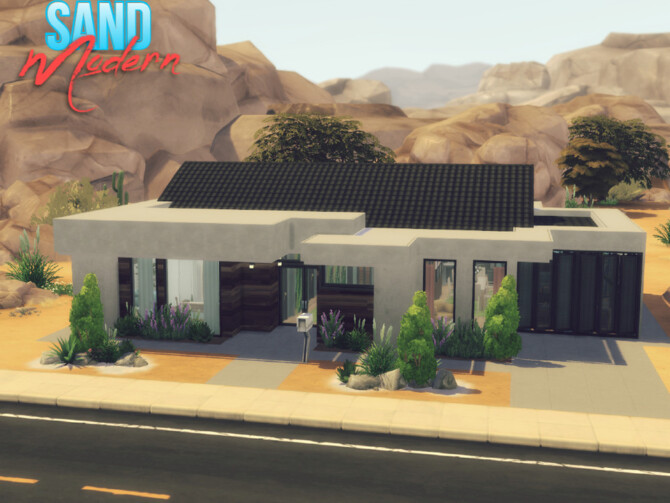 Sims 4 Sand Modern House by GenkaiHaretsu at TSR