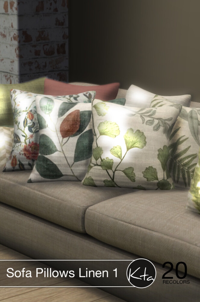 Sims 4 Sofa Pillows Linen 1 at Ktasims