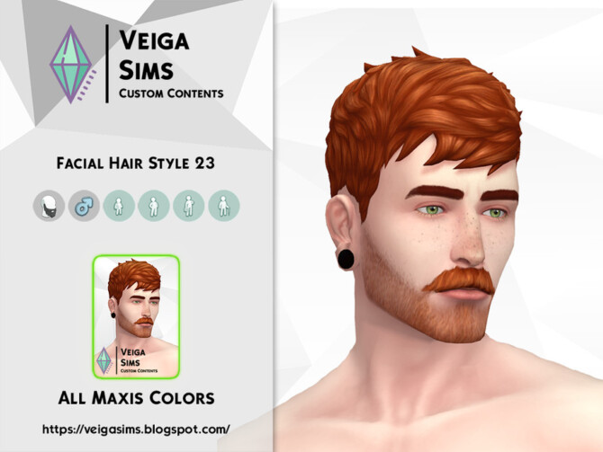 Sims 4 Facial Hair Style 23 by David Mtv at TSR