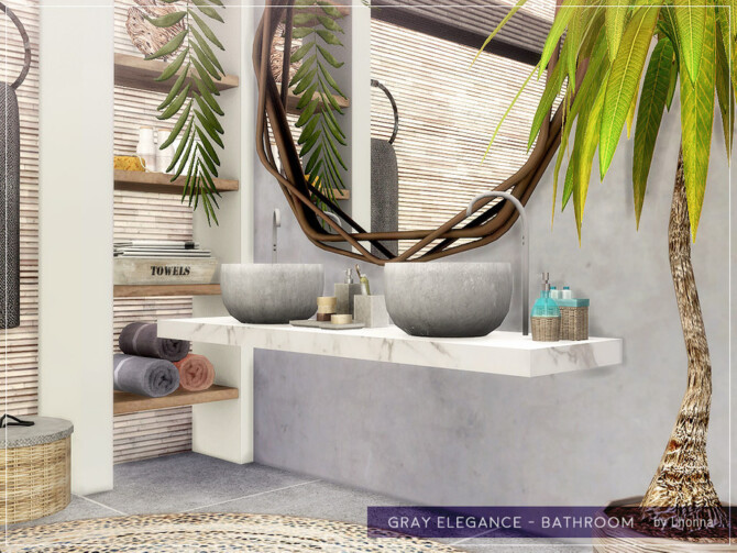 Sims 4 Gray Elegance Bathroom by Lhonna at TSR