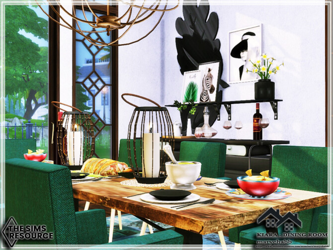 Sims 4 KIARA Dining Room by marychabb at TSR