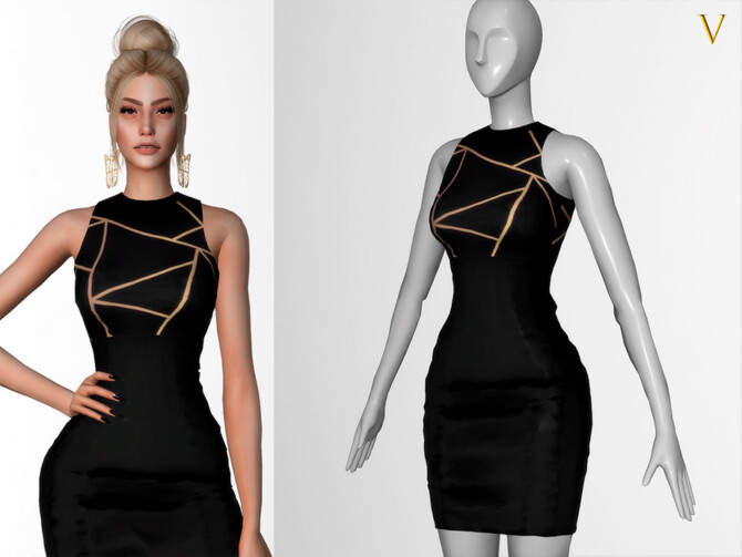 Sims 4 GoldenShadow Collection Dress V VIY by Viy Sims at TSR