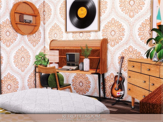 Sims 4 Retro Bedroom by MychQQQ at TSR