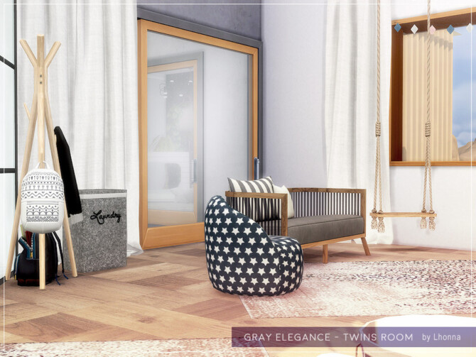 Sims 4 Gray Elegance Twins Room by Lhonna at TSR