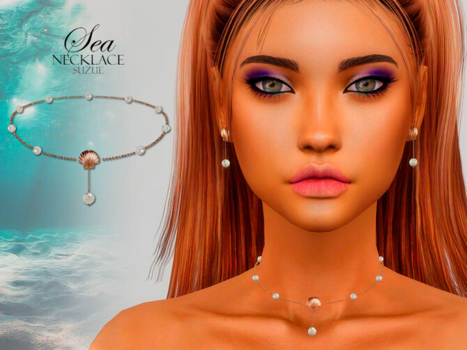 Sims 4 Sea Necklace by Suzue at TSR