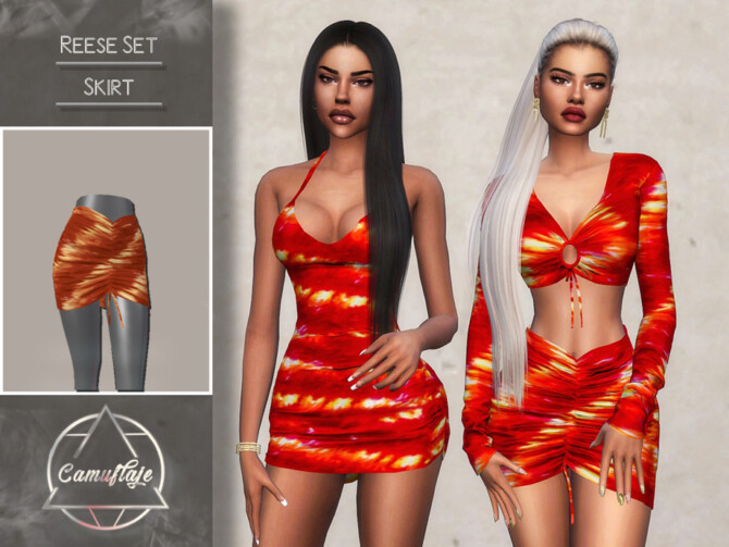 Sims 4 Resse Set (Skirt) by CAMUFLAJE at TSR