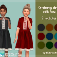 Corduroy Dress With Lace By Mysteriousoo