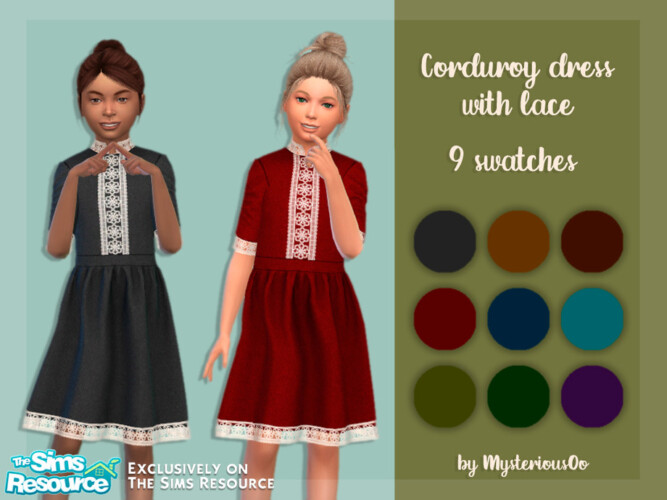 Corduroy Dress With Lace By Mysteriousoo