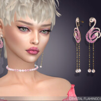 Crystal Flamingo Drop Earrings By Feyona