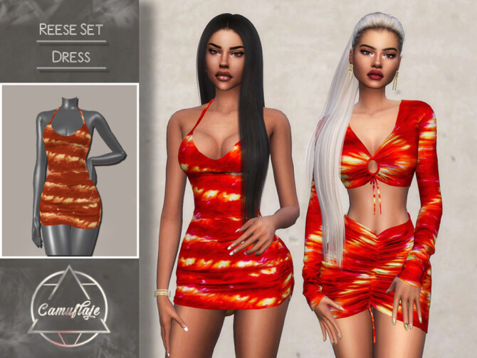 Sims 4 Resse Set (Dress) by CAMUFLAJE at TSR