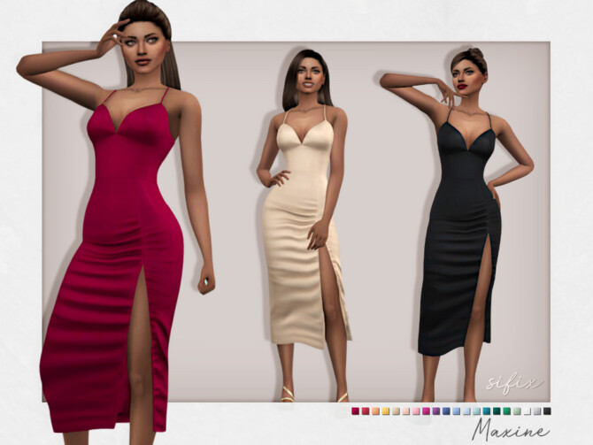 Sims 4 Maxine Dress by Sifix at TSR