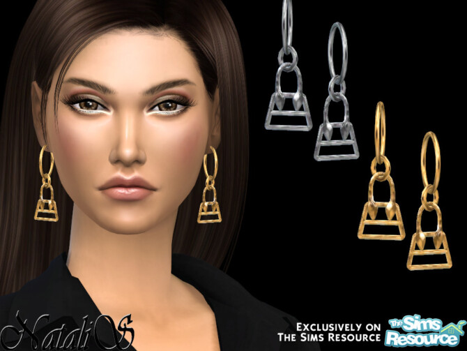 Sims 4 Bag pendant hoop earrings by NataliS at TSR