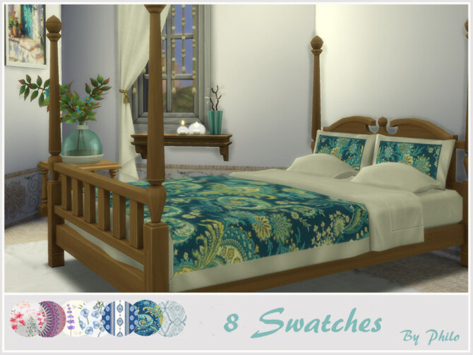 Sims 4 Garance Bed by philo at TSR