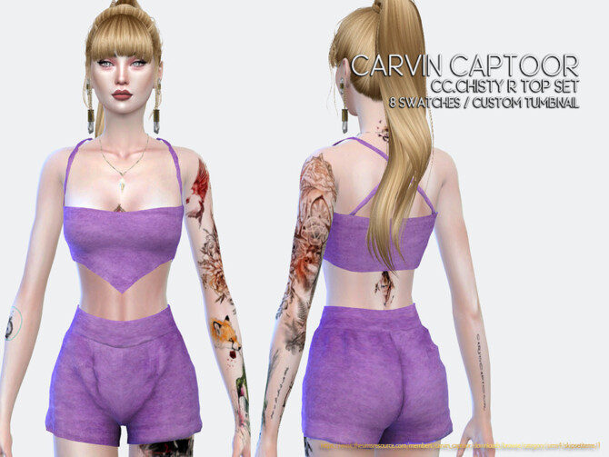 Sims 4 Chisty R Top Set by carvin captoor at TSR