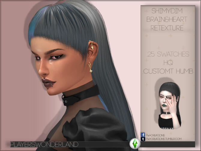 Sims 4 Shimydim Brain&Heart Hair Retexture by PlayersWonderland at TSR