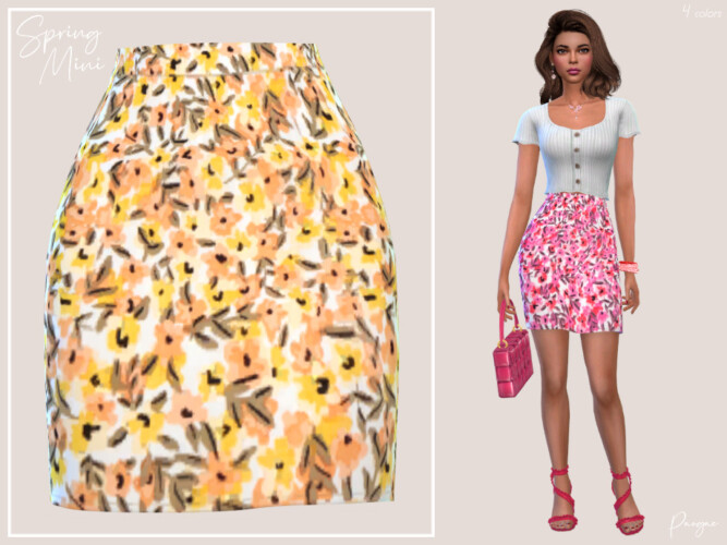 Spring Mini Skirt By Paogae
