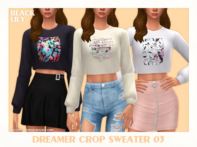 Dreamer Crop Sweater 03 By Black Lily