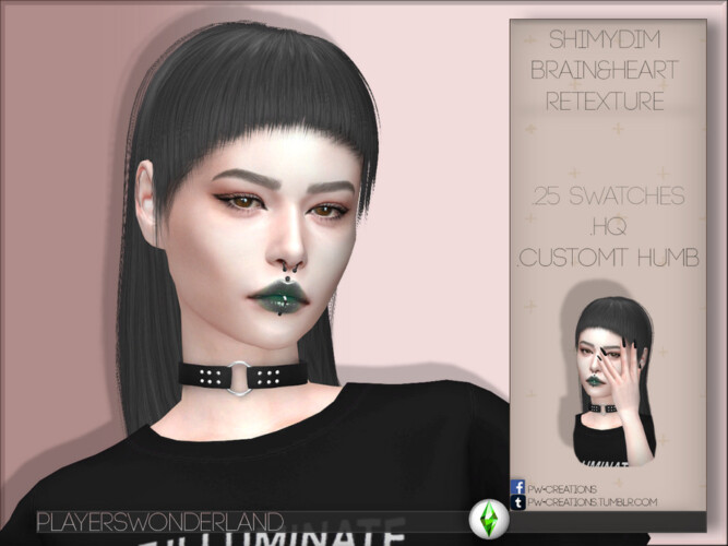 Shimydim Brain&Heart Hair Retexture by PlayersWonderland at TSR » Sims ...