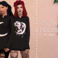 Goth Hoodie By Dissia