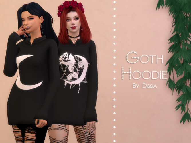 Goth Hoodie By Dissia