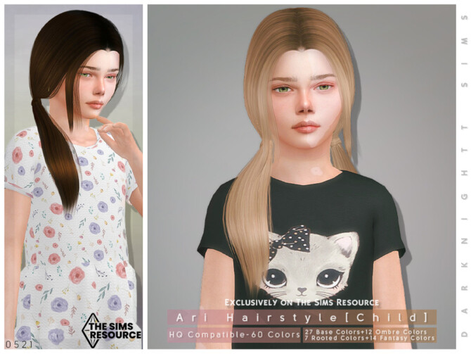Sims 4 Ari Hairstyle [Child] by DarkNighTt at TSR