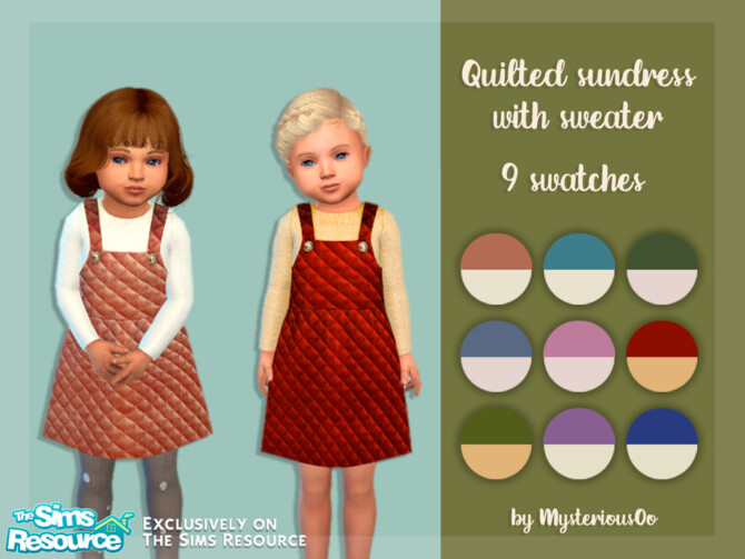 Sims 4 Quilted sundress with sweater by MysteriousOo at TSR
