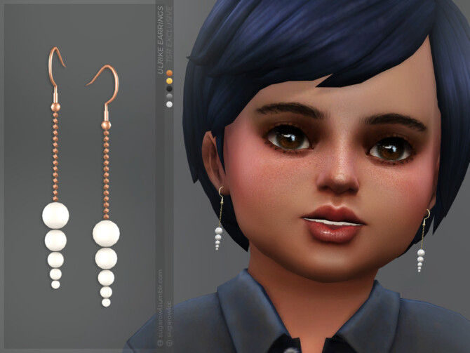 Sims 4 Ulrike earrings Toddlers version by sugar owl at TSR