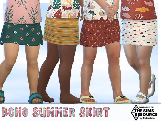 Sims 4 Boho Summer Mini Skirt by Pelineldis at TSR
