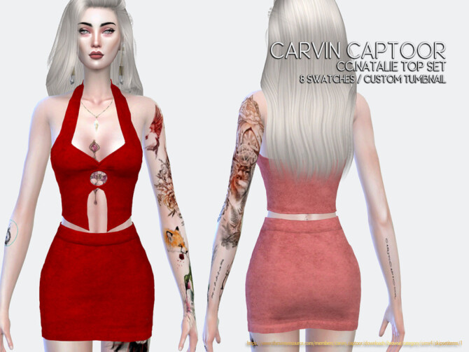 Sims 4 Natalie Top Set by carvin captoor at TSR