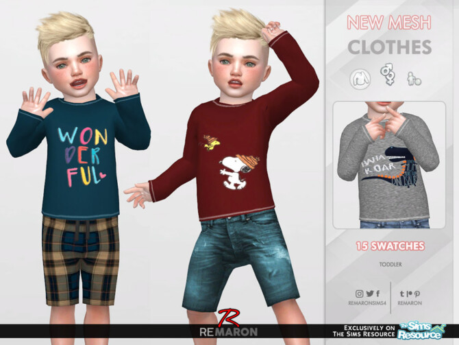 Sims 4 Sweater 01 MD T by ReMaron at TSR